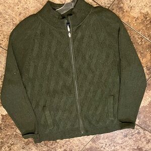 Tommy Bahama Ocean Crest Full Zip-Up Cable Sweater Sage Green 🥰🥰🍐